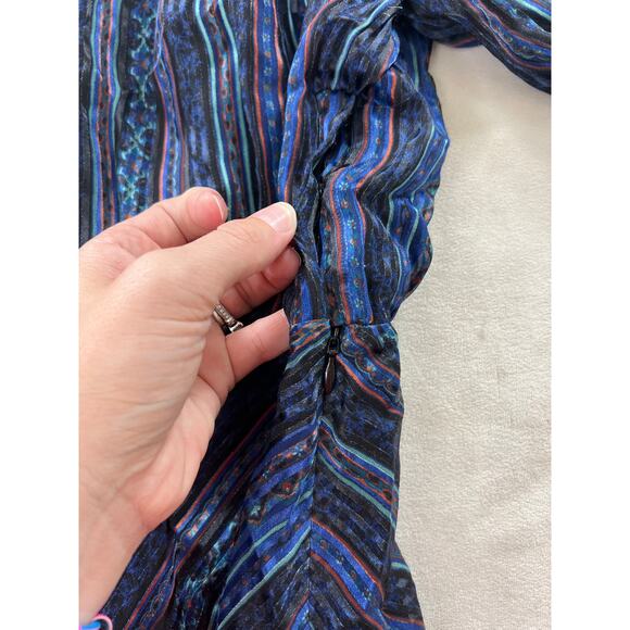 New Veronica Beard Dita Printed Devoré-satin Silk Midi Long Sleeve Dress size 4 - Picture 7 of 9